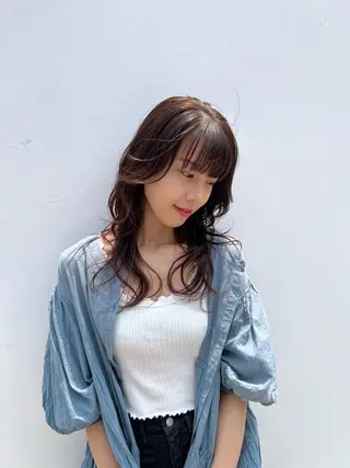 セミロング カラー 松坂 真衣のヘアスタイル
