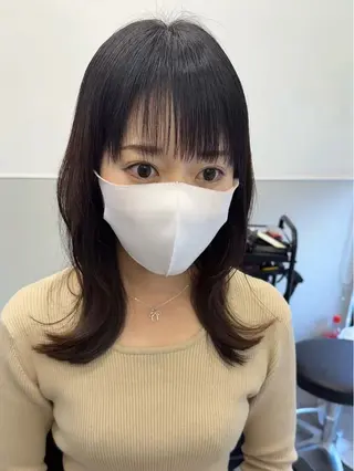 セミロング カラー 韓国ヘア🇰🇷 スズキのヘアスタイル