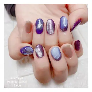 ミディアム ネイル 🐾enen style 🐾のネイルデザイン