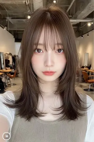 セミロング 絶対可愛い🍎透明感 カラーあります✨蕾祁のヘアスタイル