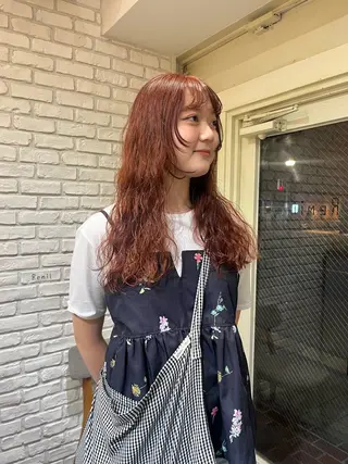 ロング カラー パーマ ミジュ/ メンズモデル募集のヘアスタイル
