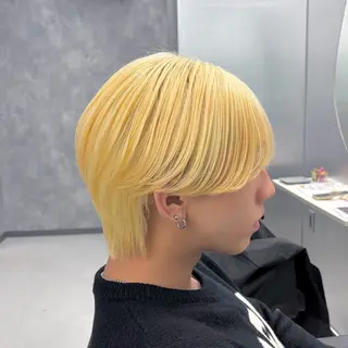 ミディアム カラー メンズ ʜᴀʀᴜᴋᴀ♱メンズ ウルフ/ブリーチのヘアスタイル
