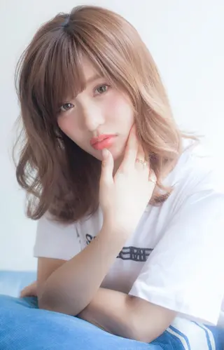 セミロング バレイヤージュ 藤沢 髪質改善 竹内ケンゴのヘアスタイル