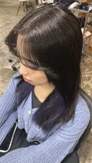 セミロング 吉田 和/縮毛矯正/ ダブルカラーのヘアスタイル
