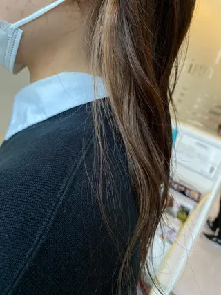 ロング カラー 竹下広奈乃 ブリーチ /プルエクステのヘアスタイル