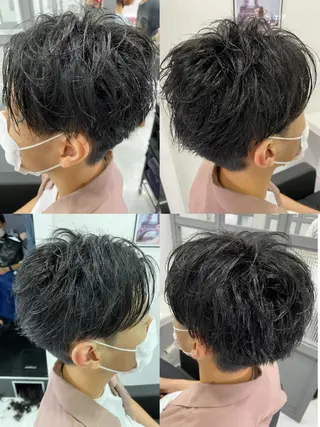 ショート カラー パーマ ヘアアレンジ メンズ 🔥メンズパーマ 特化 渡辺一翔のヘアスタイル