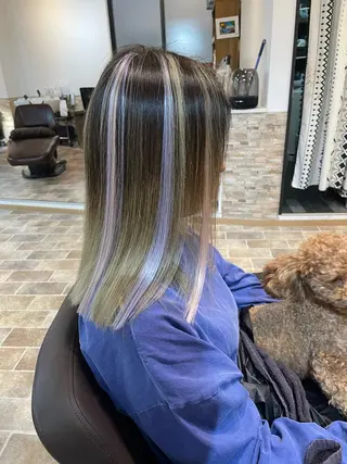 ロング カラー ヘアカラー&縮毛矯正 STAR☆RIVERのヘアスタイル