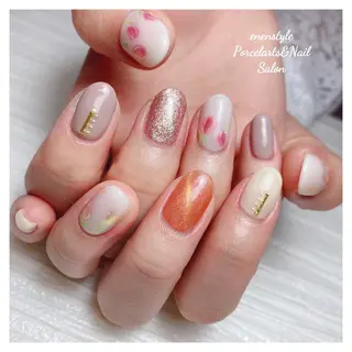 ミディアム ネイル 🐾enen style 🐾のネイルデザイン