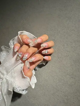 ネイル I-nailロング /ワンホン/キラキラのネイルデザイン
