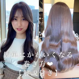 ロング カラー 顔まわりの神様✨ 透明感カラー藤嶋秀幸のヘアスタイル
