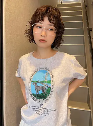 ショート パーマ 三浦 ふたばのヘアスタイル