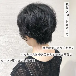 ショート パーマ 似合わせ/レイヤー /ボブ/新谷のヘアスタイル