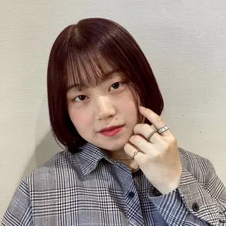 ミディアム グラスヘアー石垣 渕 七海のヘアスタイル