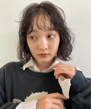 ショート パーマ 森貴裕/ニュアンス パーマ/オリーブのヘアスタイル