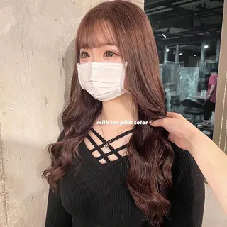 ロング カラー パーマ ヘアアレンジ メンズ キッズ ネイル マツエク・マツパ アイブロウ 透明感カラー・レイヤ ー🎀amika🎀のヘアスタイル