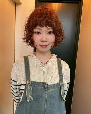 ショート カラー パーマ デジタルパーマ/ボブ 表参道/さえのヘアスタイル