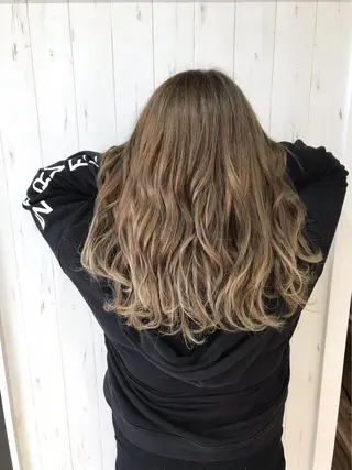 ロング カラー ヘアアレンジ M字・前髪割れ 改善メンズ特化/栢沼のヘアスタイル