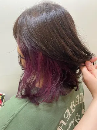 ミディアム カラー 氷見 早祐香のヘアスタイル
