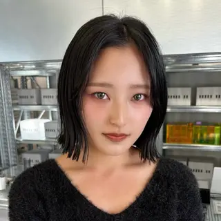 ミディアム カラー 🩵 縮毛矯正/ボブ 🩵佐藤 さくらのヘアスタイル