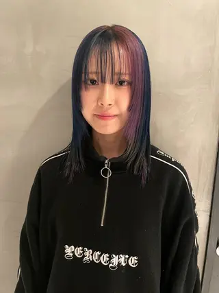 ミディアム カラー ブリーチ✧︎デザイン ゆうのヘアスタイル