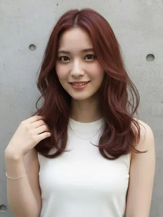 セミロング カラー 🉐渋谷・ブリーチ ⭐️縮毛モデル🉐のヘアスタイル
