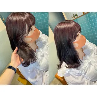 カラー 🩵盛れる顔周り/ 艶カラーemi🩵のヘアスタイル