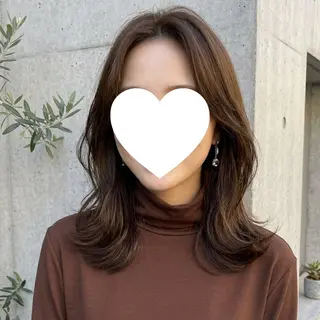ミディアム カラー 艶髪縮毛矯正/ レイヤー❣️mamiのヘアスタイル