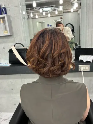 ショート カラー パーマ ヘアアレンジ Endearing 🌟銀座のヘアスタイル