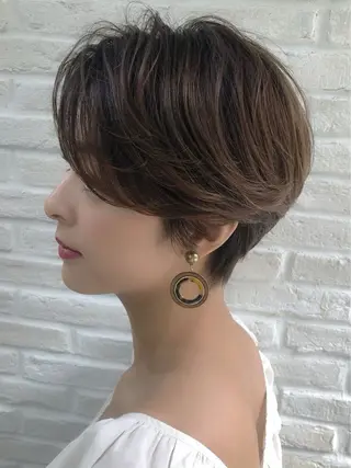 ショート カラー 白髪ぼかし大人メンズ 根本零のヘアスタイル