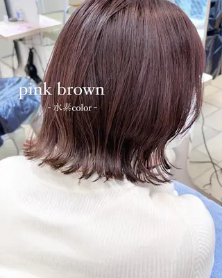 ミディアム カラー ショートボブ💗 ヤマネシオリのヘアスタイル