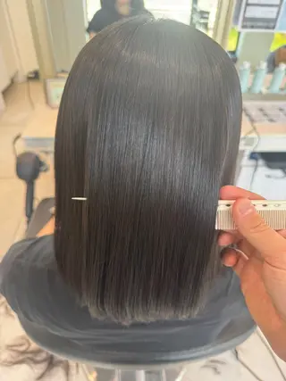 ミディアム 自然な縮毛矯正/ ワタナベアツヤのヘアスタイル