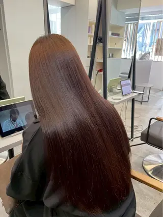 ロング パーマ 🍒モテ暖色カラー × うる艶✧ ゆなのヘアスタイル
