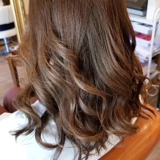 セミロング カラー spa hair ark 富井直美のヘアスタイル