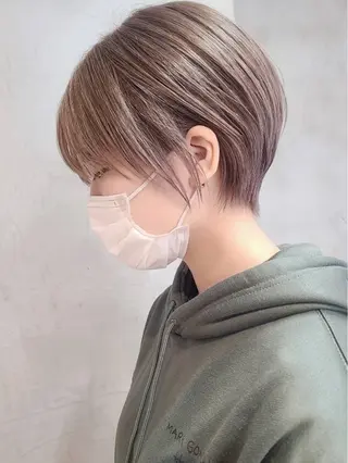 ショート カラー パーマ ヘアアレンジ ショートヘア原宿 fifth コシのヘアスタイル