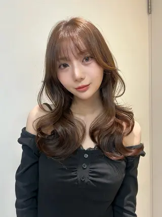 セミロング カラー ヘアアレンジ fumika🎀 ベージュのヘアスタイル