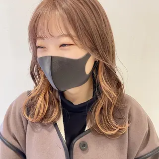 セミロング カラー ヘアアレンジ 天神レイヤーカット No.1💖マユカのヘアスタイル