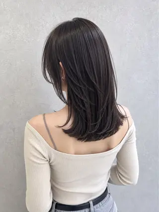 ミディアム 髪質改善縮毛矯正/ 透明感カラー 石崎のヘアスタイル
