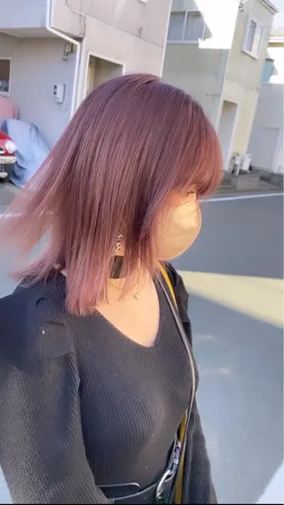 ミディアム カラー ヘアアレンジ ハイトーンカラー🌈 メンズパーマ鈴木康平のヘアスタイル