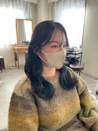 セミロング カラー ヘアアレンジ 髪質改善×レイヤー 🫧松野力也のヘアスタイル