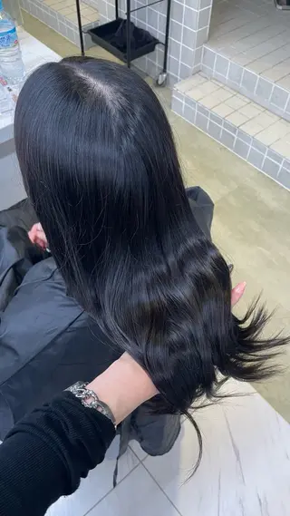 ロング カラー 🖤暗髪グレージュ |透明感カラー ゆりのヘアスタイル