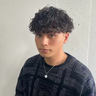 ミディアム パーマ メンズ 立川メンズ特化/ パーマ職人/氣田瞬介のヘアスタイル