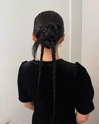 ロング ヘアアレンジ 卒業式お呼ばれ🕊️ ヘアセット✴︎ミキのヘアスタイル