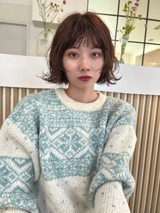 ミディアム パーマ 羽田 ひろむのヘアスタイル