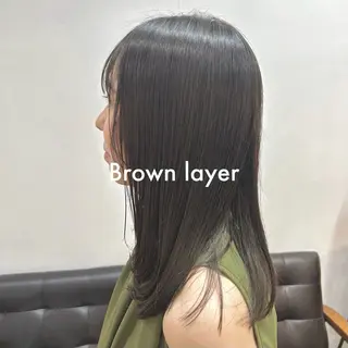 セミロング カラー Eri 🌿透明感・艶カラーのヘアスタイル