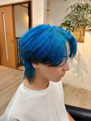 ショート カラー メンズ RAIA💎ケア ブリーチ&パーマ💎のヘアスタイル