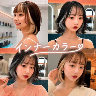 ミディアム カラー 🩷小川大輔🩷 ボブ/インナーカラーのヘアスタイル