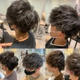 ショート パーマ メンズ 韓国ヘア🇰🇷 髪質改善✨掛川大輝のヘアスタイル