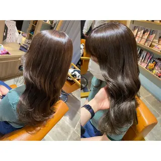 カラー 🩵盛れる顔周り/ 艶カラーemi🩵のヘアスタイル