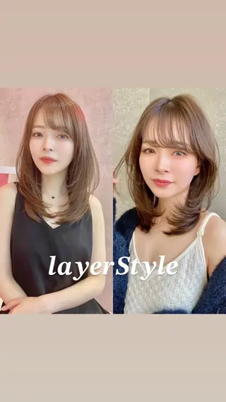 セミロング 🦋高屋敷陸🦋 レイヤー/ハイトーンのヘアスタイル