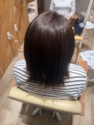 ミディアム カラー ヘアアレンジ 艶髪白髪染め★ 野口心花のヘアスタイル